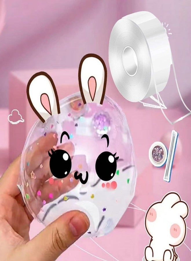 YSSZAM White Creative Nano Tape Bubbles, DIY Multiple Play Methods Intellectual Development Nano Tape Kneading Toys, Double Sided Nano Tape Elastic Bubble DIY Craft Kit for Girls, Boys, Kids' Party Balloons - Image 5